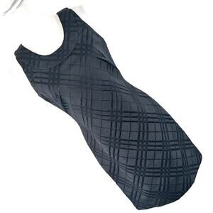 NWOT! JONES NEW YORK! LUXE BLACK ON BLACK PLAID BROCADE SHELL, DRESS! SZ 4